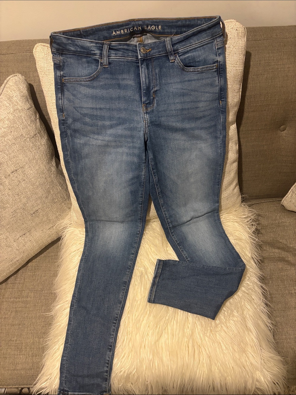 American Eagle Outfitters Medium Blue Women's Skinny Jeans - Picture 2 of 4